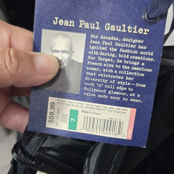 NEW Jean Paul Gaultier for Target Strapless Black Fitted Dress Zip Sz 7 - Picture 4 of 11